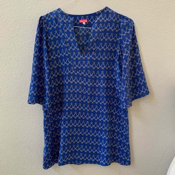 Bianca Coletti belted blue silk tunic dress XS - Picture 1 of 8